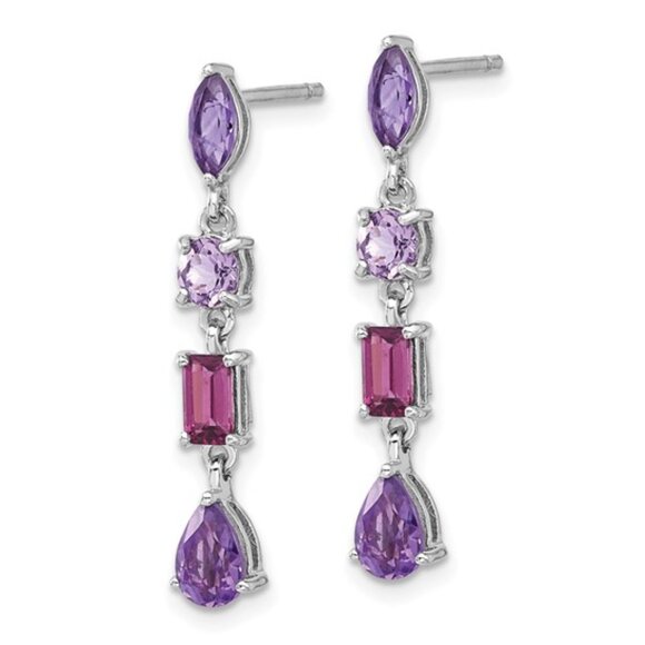 Purple Trio Dangle Earrings